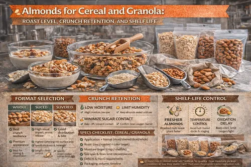Almonds for Cereal and Granola: Roast Level, Crunch Retention, and Shelf Life - Almond Industrial Applications — Atlas Global Trading Co.